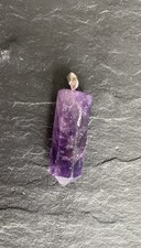 Amethyst Crystal Point Pendant &ndash; Sterling Silver 925 Bail