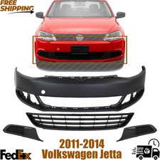 Front Bumper Primed Grille Fog Light Covers For 2011-2014 Volkswagen Jetta