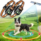 GPS Wireless Dog Fence System IPX7 Waterproof Rechargeable 2pcs Orange Electric