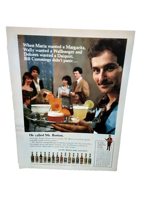 1977 Mr Boston Prepared Cocktails Party Drinks Vintage Print Ad Bar Liquor