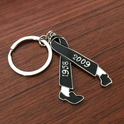 MICHAEL JACKSON 3D NOVELTY METAL METALLIC KEYRING KEYCHAIN CAR HOUSE WORK KEYS - Image 1 of 3