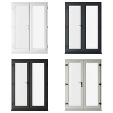 Bespoke PVC French Patio Door Clear Double Glazing LH Opening Made To Measure