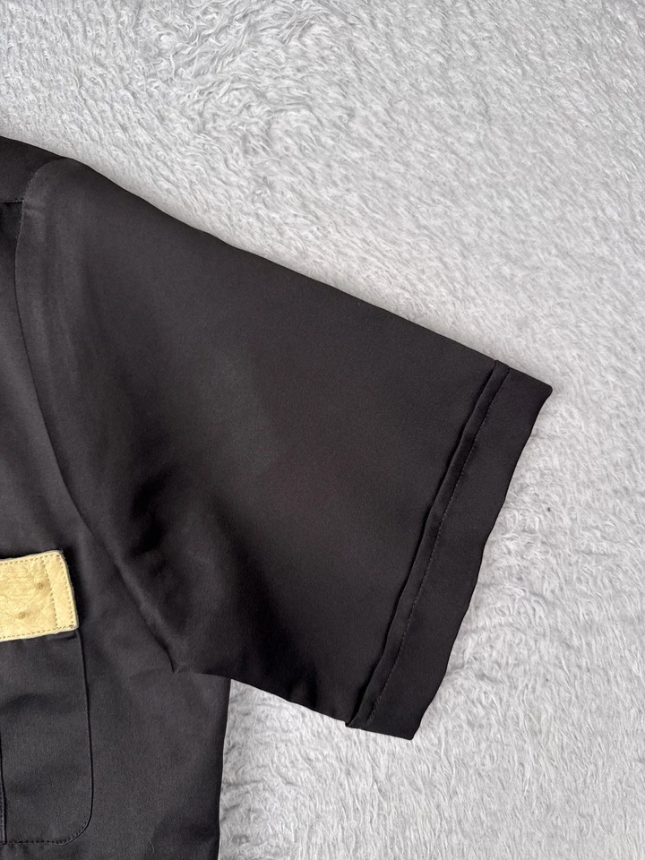 D' Carlos Guayabera 衬衫成人大号黑色鸵鸟 4 口袋阅读 — 第 2/4 张图片