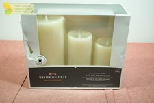Threshold 3pk LED Pillar Candles Cream