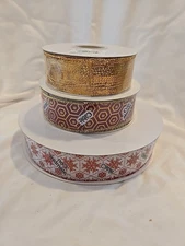 Wired Christmas Ribbon - 1.5" wide - 100 Yards - Assorted Designs - Lot 7
