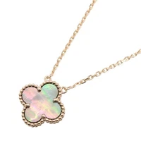 Van Cleef & Arpels Vintage Alhambra Grey Mother-of-Pearl Necklace 18KRG Women
