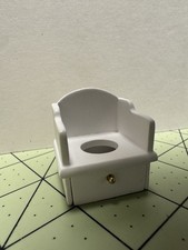 Classics Dollhouse Miniature White Potty Chair with Drawer Made in China