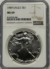 1989 Silver Eagle NGC MS69 Brown Label