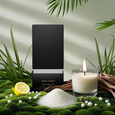Citronella Pearled Candle 18Oz Scented Candle Sand Wax Refill Kit Floating Ca...