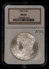 1900-S $1 Morgan Silver Dollar - PQ White Coin - NGC MS 64 - SKU-B5353