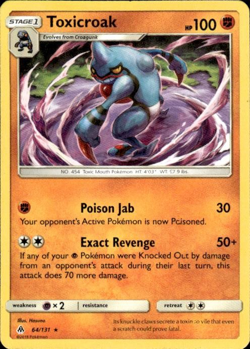 Pokemon Toxicroak SM - Forbidden Light 64/131 Light Play LP+ or Better