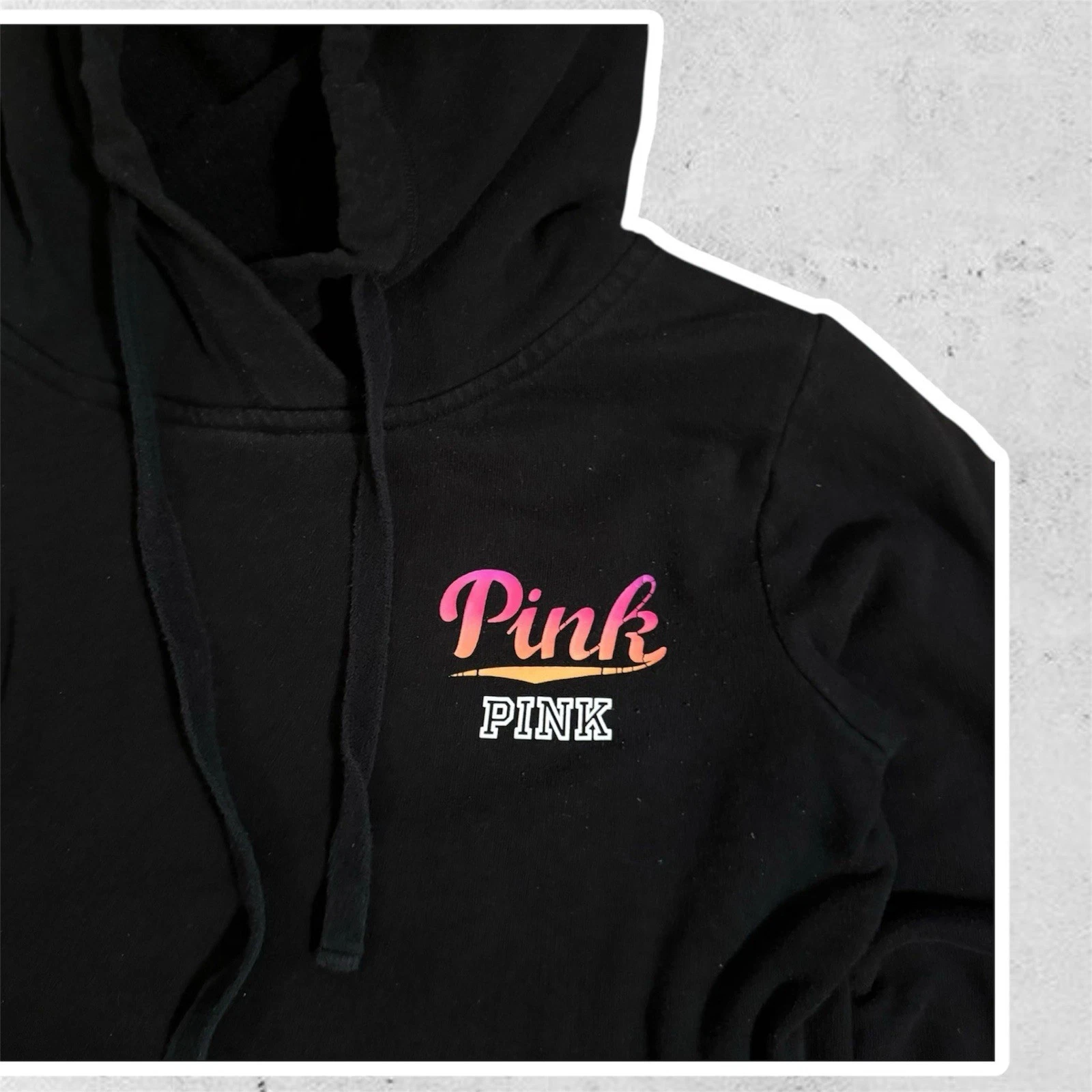 UNDERCOVER Felpa nera con cappuccio manica lunga Victoria's Secret ROSA taglia XS