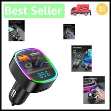 Advanced Bluetooth Car Adapter: 7 Color LED, Dual USB Charger  Safety Features