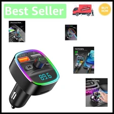 Advanced Bluetooth Car Adapter: 7 Color LED, Dual USB Charger & Safety Features