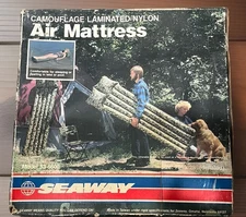 VTG Seaway Camouflage Air Mattress NOS In Box  70’s 80’s  Camping Outdoors