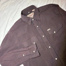 Rafter C Cowboy Collection Premium Quality Men's Long Sleeve Gingham Shirt L