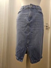 F F Blue Midi Womens Ladies Denim Skirt Size 12
