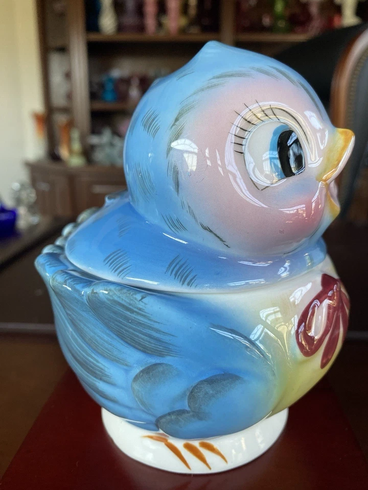 Azúcar antropomórfico clásico George Lefton Blue Bird con tapa - MCM clásico Foto 2 de 4
