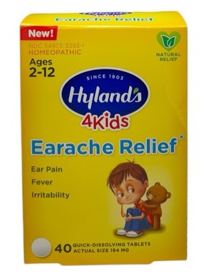 Hyland s 4Kids Earache Relief 40 Quick-Dissolving Tablets Ages 2-12 Natural