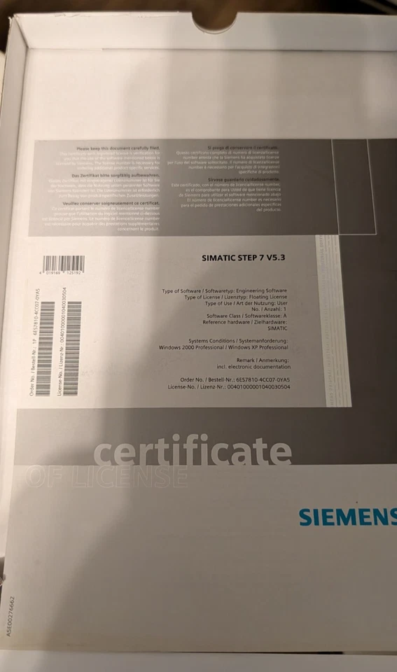 Software Simatic Siemens Step S7 V5.3 - Bild 4 von 4