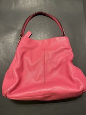Coach Madison Phoebe Leather Shoulder Bag Pebbled Hot Pink F35723