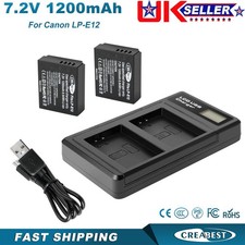 2x LP-E12 Battery+Charger For Canon EOS M10 M50 M 100D M200 M2 Rebel SX70 SL1
