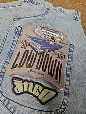 NWT JNCO Low Down Jeans Denim Embroidered Mens 42x32 Wide Leg Baggy