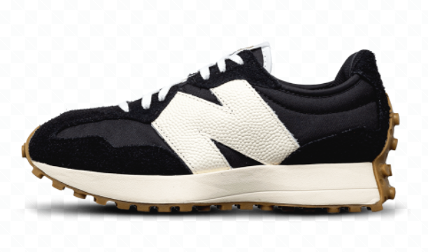 New Balance 327 Casual Women Sneakers Shoes Black White Leather