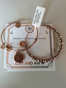 Alex-and-Ani-Path-of-Life-Set-of-2-Bangle-Bracelet-Rose-Gold-NWTBC