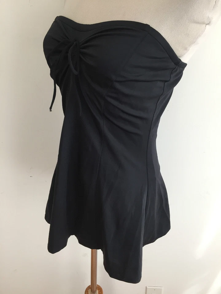 Traje de baño Adrienne Vittadini sin grapas de una pieza traje de baño negro talla 8 Foto 4 de 4