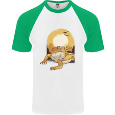 A Bearded Dragon in the Desert Sun Mens S/S Baseball T-Shirt