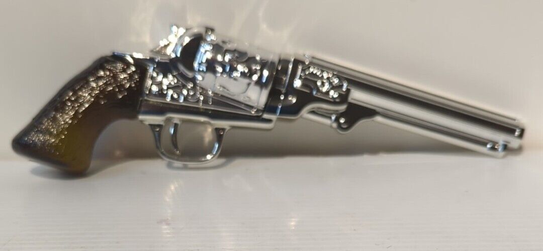 Vintage 1975 Amber Glass 1851 Colt Revolver Collectible Glass Bottle Decanter 