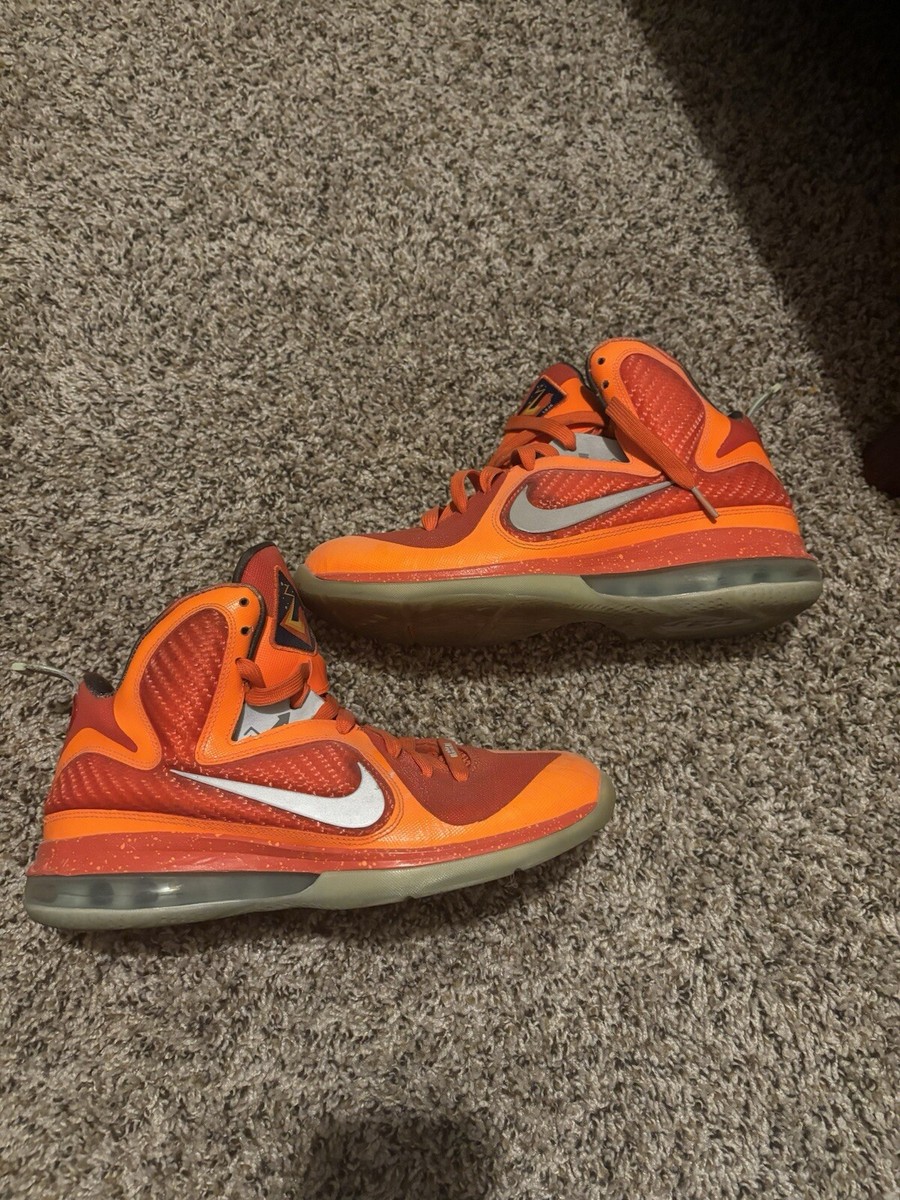 Size 9 - Nike LeBron 9 AS 2012 Big Bang volt orange neon Ix All 