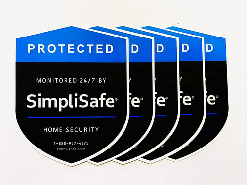 5 DoorWindow Stickers - Home Security Alarm Decal for Simpli-Safe