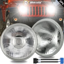 7 Inch Round Sealed Beam Glass Clear Lens Headlights For Chevy G10 G20 C10 C20