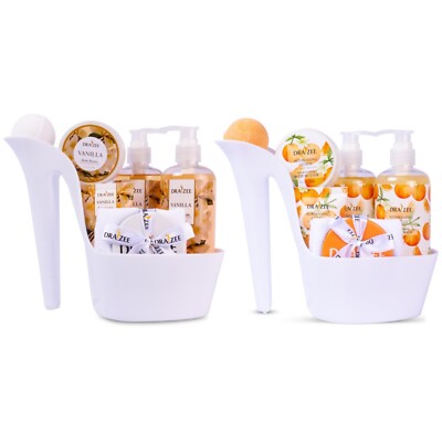 Draizee 16 Pcs  Vanilla, Citrus Scented Set of 2 Spa Gift Basket for Women