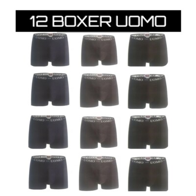 FORVEVO Confezione Da 12 Boxer Da Uomo In Cotone, Biancheria Intima Retrò, Traspiranti (taglia S - 4XL), Nero , S - Foto 2