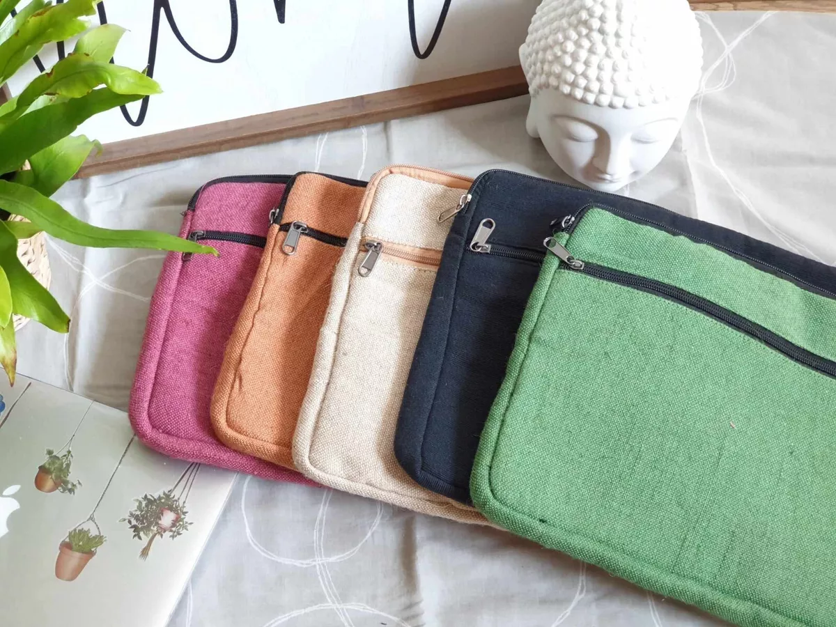 Hemp Laptop Sleeve case Eco Friendly Boho Laptop Bag for 13