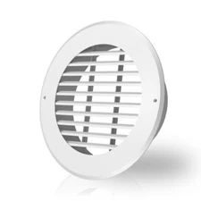 Wall-Mount Duct Grille Vent for Heating Cooling Ventilation, White Steel, 8-Inch