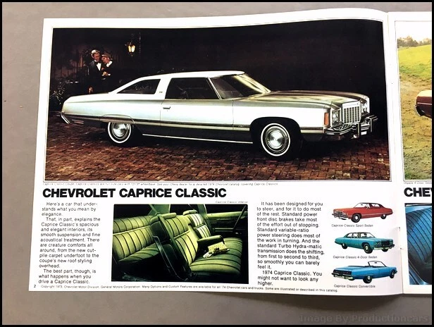 1974 Chevrolet Car Sales Brochure Catalog Impala Caprice Vega Nova Malibu Laguna Foto 2 de 4