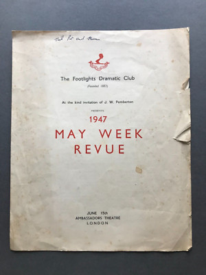 1947 Cambridge Footlights Dramatic Club Mai Revue Woche Botschafter Theater