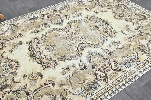 Oushak Turkish Vintage Rug 5x8 Kilim Rug Anatolian Handmade Boho Decor BROWN