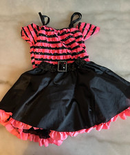 Girls Black and Pink Dance Costume Two-Piece Size 9-10