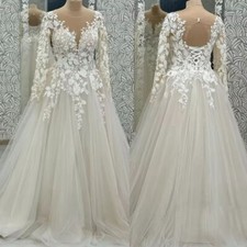 Champagne Women Corset Wedding Gowns Lace Up Back Beach Bridal Dresses