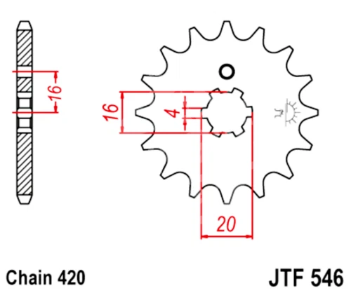Kit de piñones y cadena de transmisión 420 JT para Kawasaki KX 65 2000-2001 Foto 3 de 4