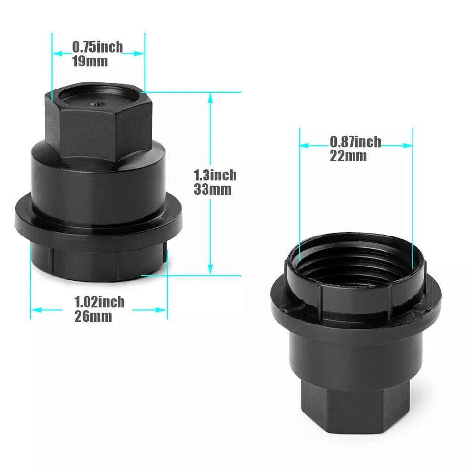 5x 15661036 Para GMC Jimmy Sonama Chevrolet S10 Blazer Negro Tuerca Cubiertas Tapa Foto 2 de 4