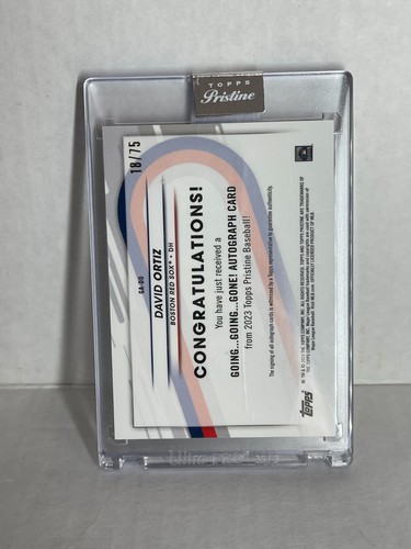 2023 Topps Pristine David Ortiz Auto /75 Going..Going. Gone! Red Sox On Card - Picture 5 of 5