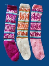 BRAND NEW, SET OF 3 PAIRS, 100 ALPACA WOOL SOCKS, SIZE 6 TO 9, LEG WARMERS