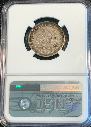 1862 Seated QUARTER *NGC XF45* Civil War Issue *Rainbow Toning* FAST SHIPPING!! - Picture 9 of 13