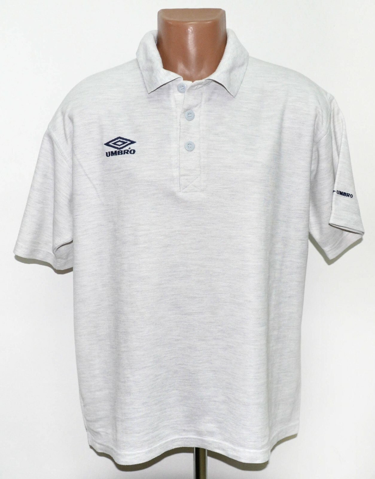 UMBRO VINTAGE 1990S GREY FOOTBALL POLO SHIRT JERSEY SIZE XL ADULT